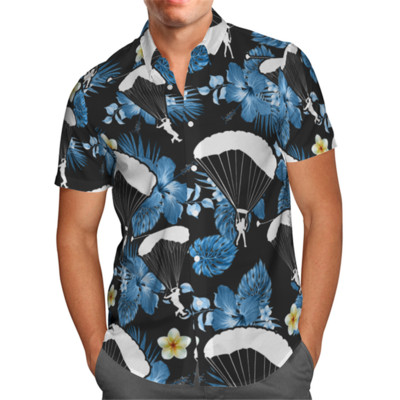 Fish Anime 3D Beach Hawaiian 2022 suvine sinine särk lühikeste varrukatega särk Streetwear Oversized 5XL Camisa Social Chemise Homme