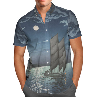 Fish Anime 3D Beach Hawaiian 2022 suvine sinine särk lühikeste varrukatega särk Streetwear Oversized 5XL Camisa Social Chemise Homme