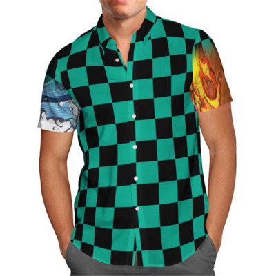Fish Anime 3D Beach Hawaiian 2022 suvine sinine särk lühikeste varrukatega särk Streetwear Oversized 5XL Camisa Social Chemise Homme