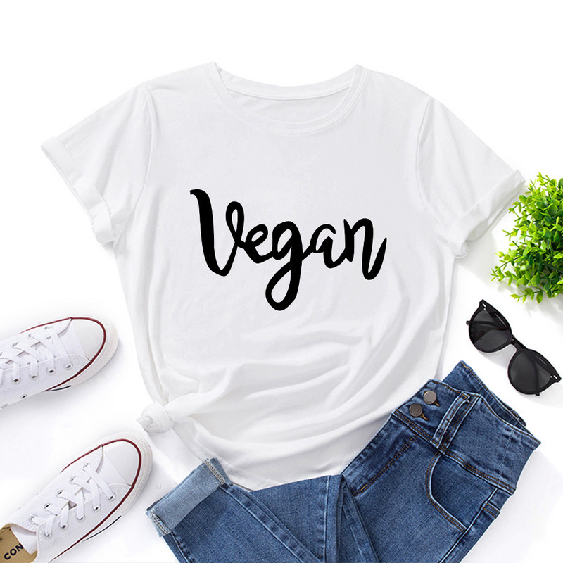 JFUNCY Lielizmēra sieviešu T krekls Vasaras brīvs, īsām piedurknēm T-krekls Vegāniski burtu apdrukas topi Graphic Basic Tee Sieviešu apģērbi