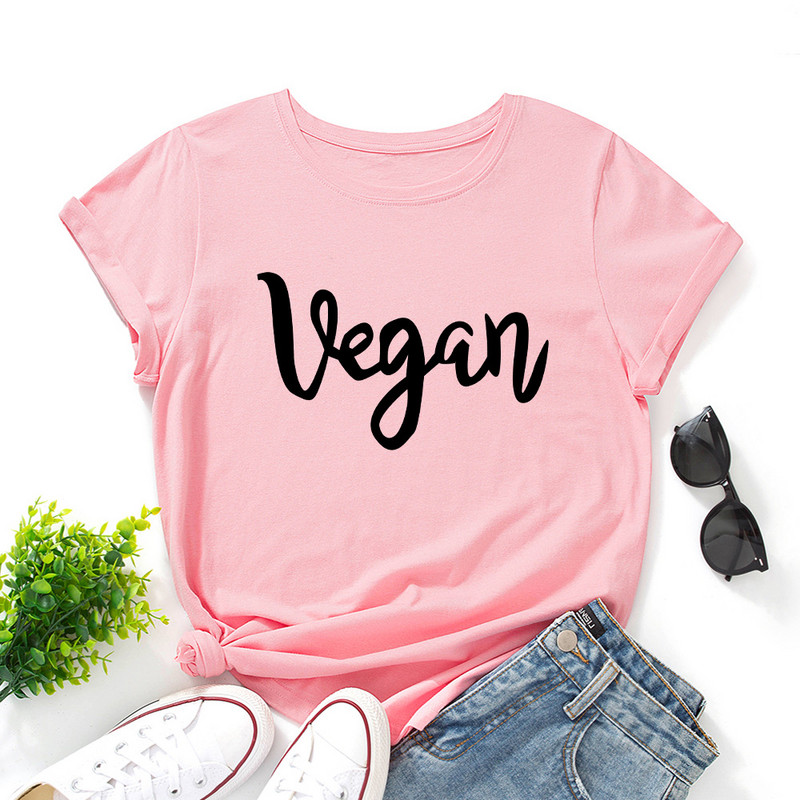 JFUNCY Lielizmēra sieviešu T krekls Vasaras brīvs, īsām piedurknēm T-krekls Vegāniski burtu apdrukas topi Graphic Basic Tee Sieviešu apģērbi