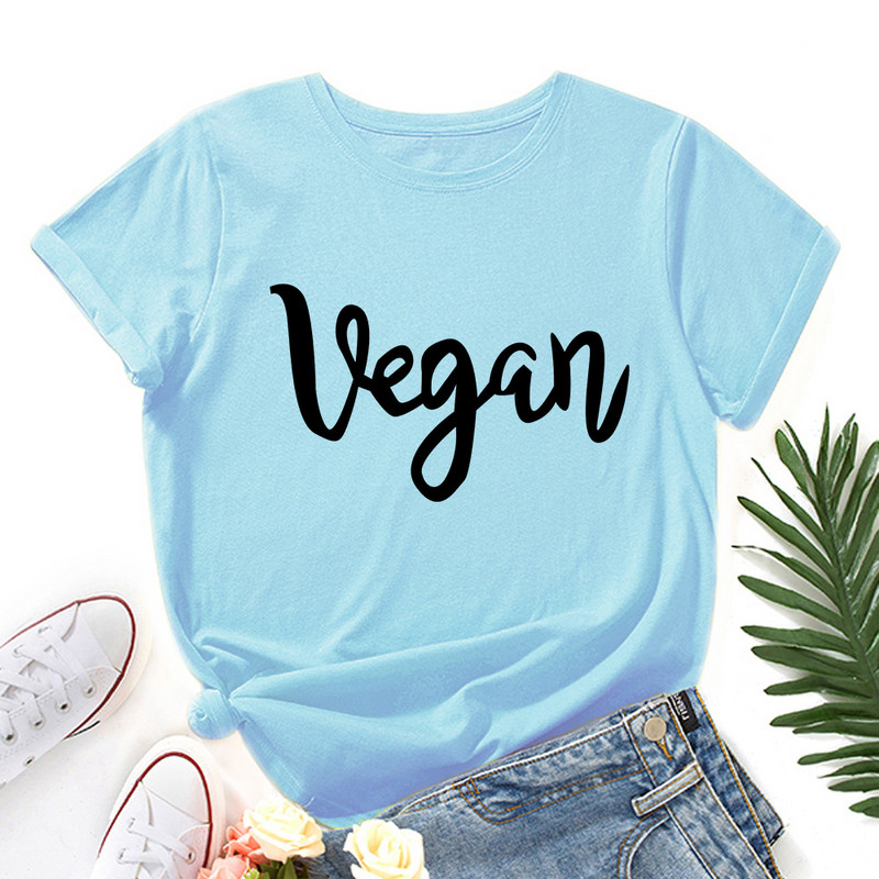 JFUNCY Lielizmēra sieviešu T krekls Vasaras brīvs, īsām piedurknēm T-krekls Vegāniski burtu apdrukas topi Graphic Basic Tee Sieviešu apģērbi