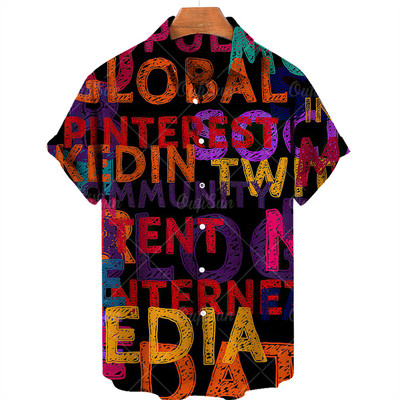 Χαβάης κοντό μανίκι εμπριμέ πουκάμισο Ανδρικό πολυτελές φαρδύ και αναπνεύσιμο μπλουζάκι υπερμεγέθη καλοκαιρινά ρούχα Camisa Floral Masculina Ανδρικά