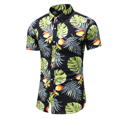 Mood 9 stiil Disain lühikeste varrukatega vabaaja särk Meeste prindiga rannapluus 2023 suveriided pluss Aasia suurus M-XXXL 4XL 5XL