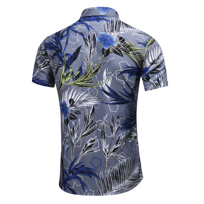 Mood 9 stiil Disain lühikeste varrukatega vabaaja särk Meeste prindiga rannapluus 2023 suveriided pluss Aasia suurus M-XXXL 4XL 5XL