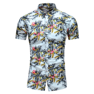 Mood 9 stiil Disain lühikeste varrukatega vabaaja särk Meeste prindiga rannapluus 2023 suveriided pluss Aasia suurus M-XXXL 4XL 5XL