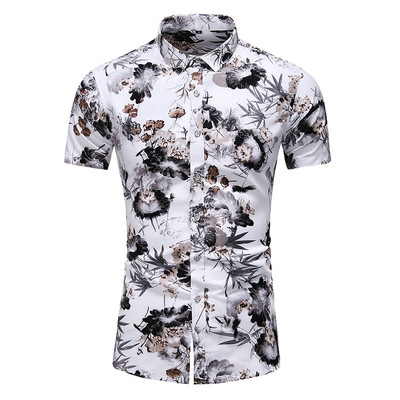 Mood 9 stiil Disain lühikeste varrukatega vabaaja särk Meeste prindiga rannapluus 2023 suveriided pluss Aasia suurus M-XXXL 4XL 5XL