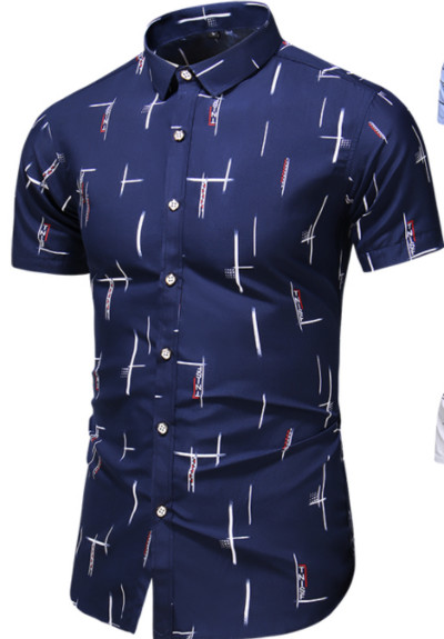 Mood 9 stiil Disain lühikeste varrukatega vabaaja särk Meeste prindiga rannapluus 2023 suveriided pluss Aasia suurus M-XXXL 4XL 5XL