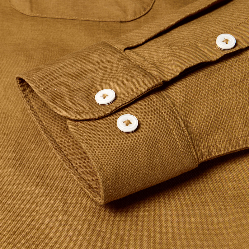 Vīriešu 100% kokvilnas ikdienišķa izturība Oksfordas krekli ar vienu krūšu kabatu pavasara rudens garajām piedurknēm standarta piegriezuma pogām krekls