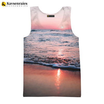 2023. gada jauni vasaras piejūras pludmales 3D topi unisex modes ikdienas topi ar palmu koku apdrukātu Harajuku ielas apģērbu bezpiedurkņu krekli