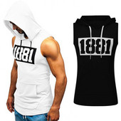 Vasaros nugaros treniruoklių salė Stringer viršutiniai sportiniai bateliai Vyriški drabužiai su gobtuvu Kultūrizmas Be rankovių Sporto liemenė Raumenų vienkartinės treniruotės