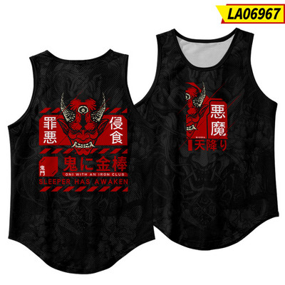 Nové módne pánske tielko bez rukávov, kulturistika, fitness, čierna potlač, vesta, nadrozmerné, veľkosť S-6XL