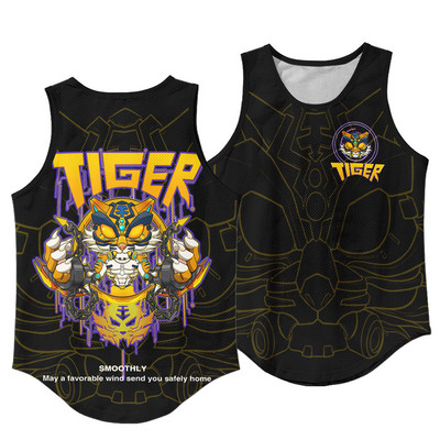 Nové módne pánske tielko bez rukávov, kulturistika, fitness, čierna potlač, vesta, nadrozmerné, veľkosť S-6XL