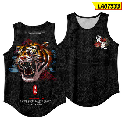 Nové módne pánske tielko bez rukávov, kulturistika, fitness, čierna potlač, vesta, nadrozmerné, veľkosť S-6XL