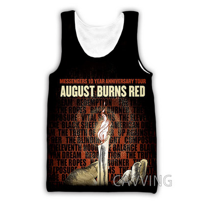 CAVVING 3D printani August Burns Red Rock Majice bez rukava Harajuku Vest Ljetna potkošulja Košulje Ulična odjeća za muškarce/žene V02