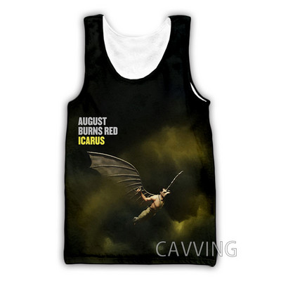 CAVVING 3D printani August Burns Red Rock Majice bez rukava Harajuku Vest Ljetna potkošulja Košulje Ulična odjeća za muškarce/žene V02