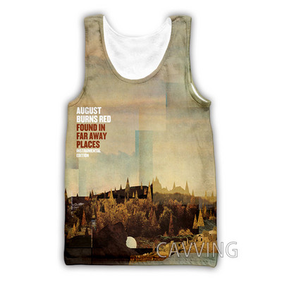 CAVVING 3D printani August Burns Red Rock Majice bez rukava Harajuku Vest Ljetna potkošulja Košulje Ulična odjeća za muškarce/žene V02
