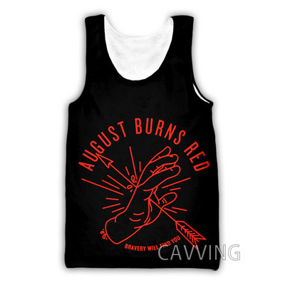 CAVVING 3D printani August Burns Red Rock Majice bez rukava Harajuku Vest Ljetna potkošulja Košulje Ulična odjeća za muškarce/žene V02