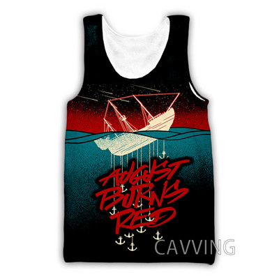 CAVVING 3D printani August Burns Red Rock Majice bez rukava Harajuku Vest Ljetna potkošulja Košulje Ulična odjeća za muškarce/žene V02