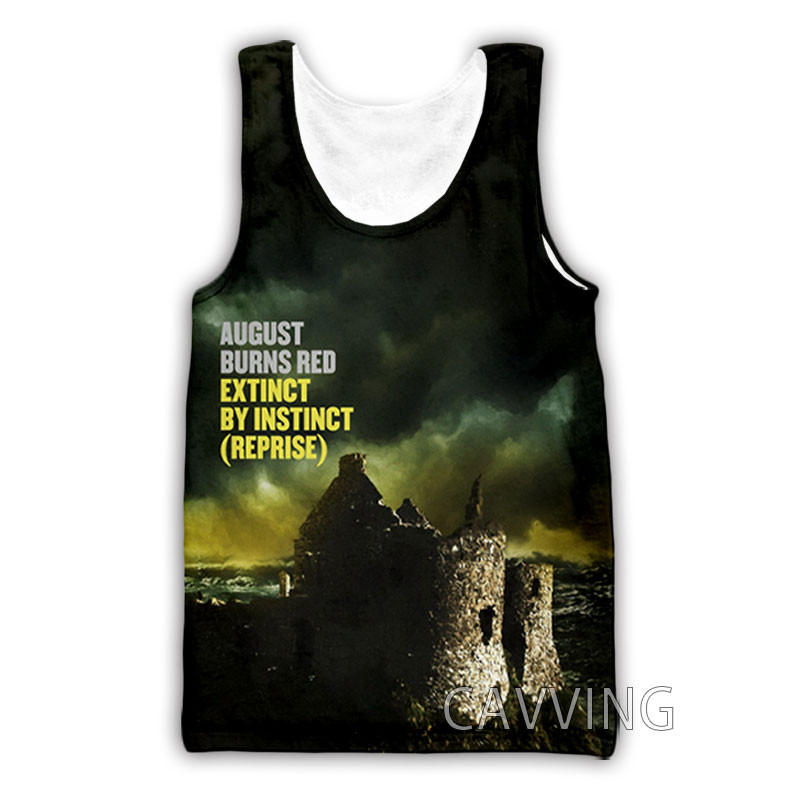 CAVVING 3D printani August Burns Red Rock Majice bez rukava Harajuku Vest Ljetna potkošulja Košulje Ulična odjeća za muškarce/žene V02