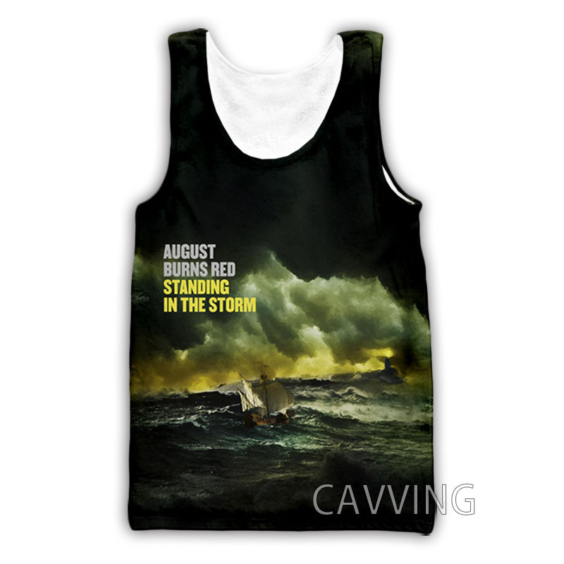 CAVVING 3D printani August Burns Red Rock Majice bez rukava Harajuku Vest Ljetna potkošulja Košulje Ulična odjeća za muškarce/žene V02