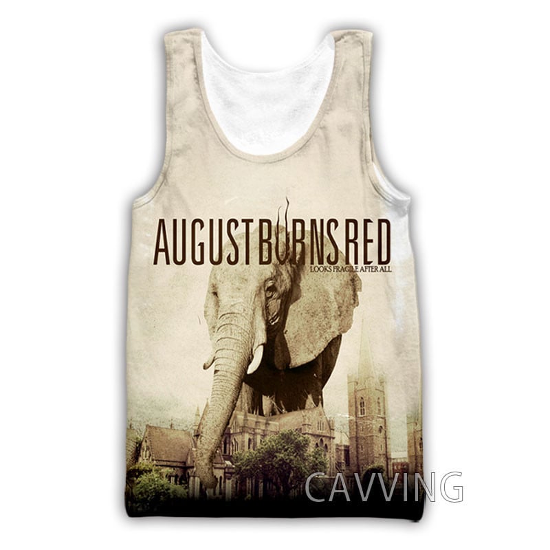 CAVVING 3D printani August Burns Red Rock Majice bez rukava Harajuku Vest Ljetna potkošulja Košulje Ulična odjeća za muškarce/žene V02
