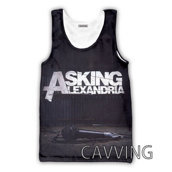 CAVVING 3D Printed Asking Alexandria Tank Tops Harajuku Vest Καλοκαιρινό εσώρουχο πουκάμισα Streetwear για άνδρες/γυναικεία V01