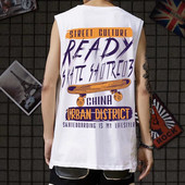 2022. gada jauna vasara Jauni vīriešu topi Hip Hop Modes bezpiedurknēm ar apdruku, grafiski topi Vīriešu ikdienas vīriešu apģērbi, brīvas veste vīriešiem