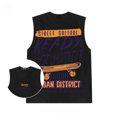 2022. gada jauna vasara Jauni vīriešu topi Hip Hop Modes bezpiedurknēm ar apdruku, grafiski topi Vīriešu ikdienas vīriešu apģērbi, brīvas veste vīriešiem