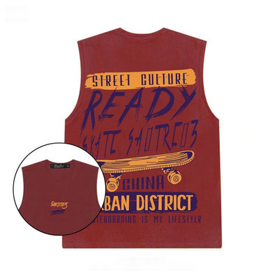 2022. gada jauna vasara Jauni vīriešu topi Hip Hop Modes bezpiedurknēm ar apdruku, grafiski topi Vīriešu ikdienas vīriešu apģērbi, brīvas veste vīriešiem