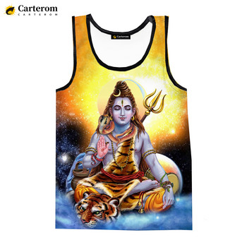 God Hindu God Lord Shiva 3D дигитален печат Потници Модни жилетки Ризи Мъже Жени Извънгабаритни тениски без ръкави 6XL