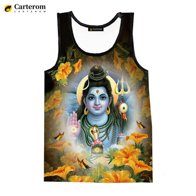 Jumal Hindu Jumal Lord Shiva 3D digitaalprintimisega paakitopsid Mood Vest Särgid Mehed Naiste Suured Singletid Varrukateta T-särgid 6XL