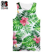 OGKB Ανδρικό αντρικό φανελάκι της Χαβάης, ανδρικό 3D τυπωμένο καλοκαιρινό αμάνικο πουκάμισο, δροσερό, καθημερινό γιλέκο Dropshipping