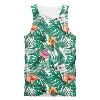 OGKB Ανδρικό αντρικό φανελάκι της Χαβάης, ανδρικό 3D τυπωμένο καλοκαιρινό αμάνικο πουκάμισο, δροσερό, καθημερινό γιλέκο Dropshipping