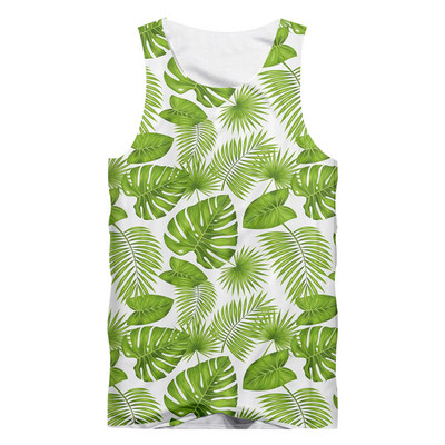 OGKB Ανδρικό αντρικό φανελάκι της Χαβάης, ανδρικό 3D τυπωμένο καλοκαιρινό αμάνικο πουκάμισο, δροσερό, καθημερινό γιλέκο Dropshipping