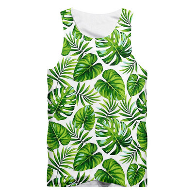 OGKB Ανδρικό αντρικό φανελάκι της Χαβάης, ανδρικό 3D τυπωμένο καλοκαιρινό αμάνικο πουκάμισο, δροσερό, καθημερινό γιλέκο Dropshipping