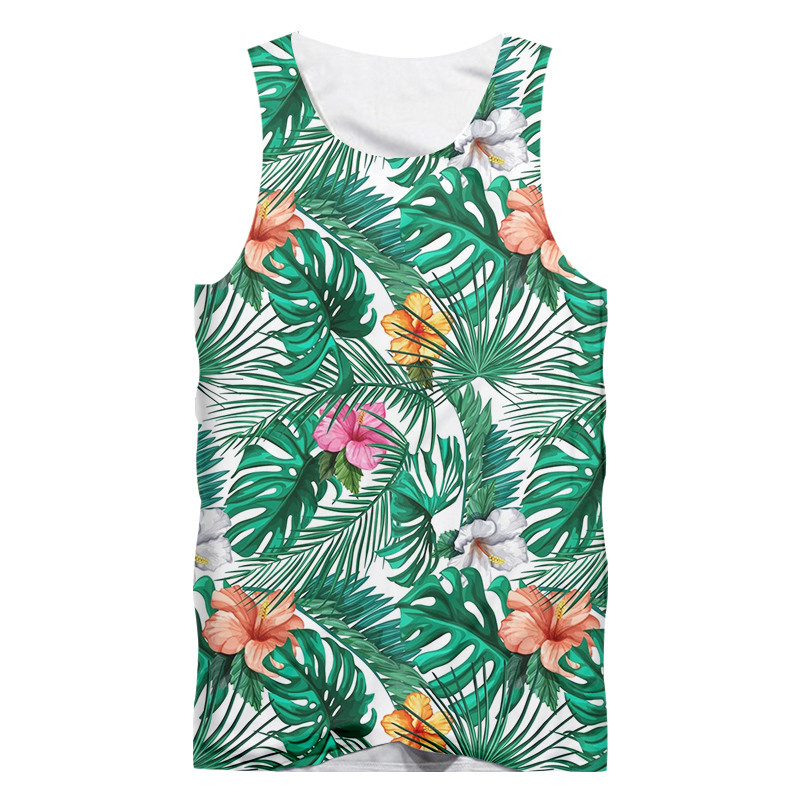 OGKB Ανδρικό αντρικό φανελάκι της Χαβάης, ανδρικό 3D τυπωμένο καλοκαιρινό αμάνικο πουκάμισο, δροσερό, καθημερινό γιλέκο Dropshipping