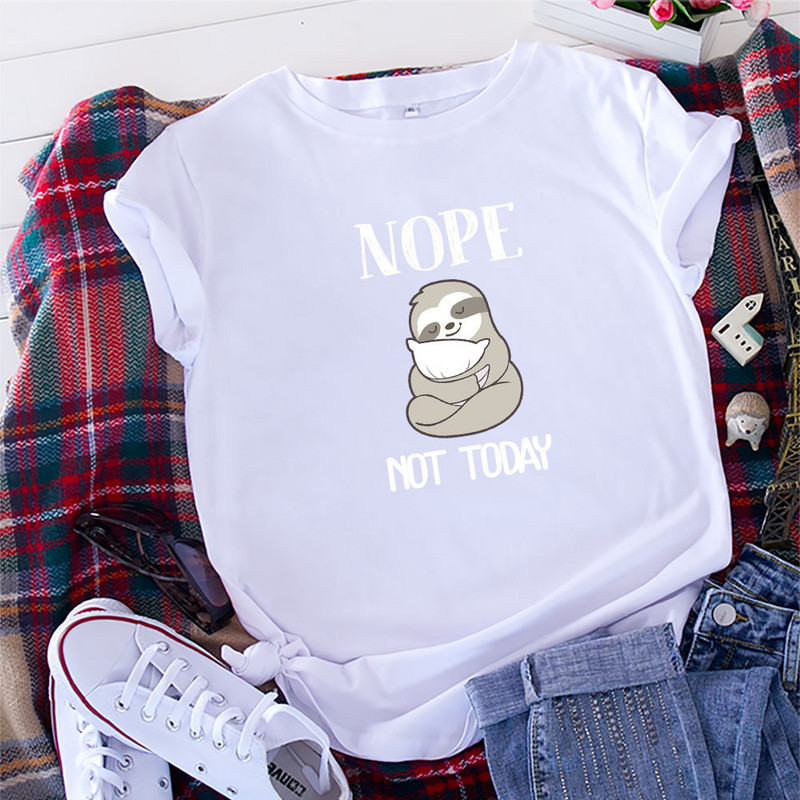 JFUNCY 100% kokvilnas sieviešu krekli Lielizmēra T-krekls ar īsām piedurknēm Vasaras brīvs T-krekls Jauni karikatūras apdrukas sieviešu topi