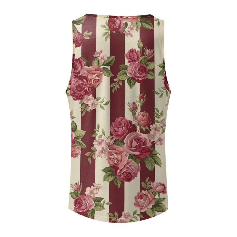 Férfi felső fitnesz alkalmi ruházat 3d hawaii csíkos virágos nyomott nyári ujjatlan ing testépítő tartályok alkalmi mellény