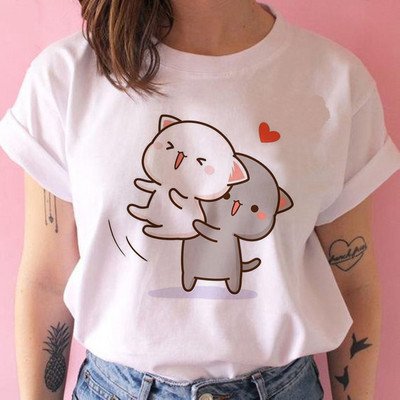 Tricou cu desene animate ursuleț panda Bubu și Dudu Tricouri drăguțe 100% bumbac Tricouri scurte O-Gât Kawaii Topuri mâneci Fete Print Ullzang Casual