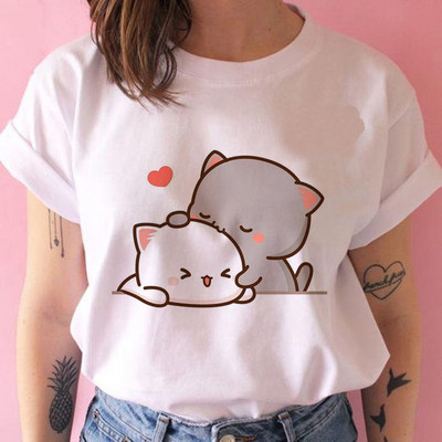 Tricou cu desene animate ursuleț panda Bubu și Dudu Tricouri drăguțe 100% bumbac Tricouri scurte O-Gât Kawaii Topuri mâneci Fete Print Ullzang Casual