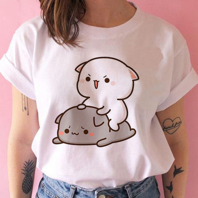 Tricou cu desene animate ursuleț panda Bubu și Dudu Tricouri drăguțe 100% bumbac Tricouri scurte O-Gât Kawaii Topuri mâneci Fete Print Ullzang Casual