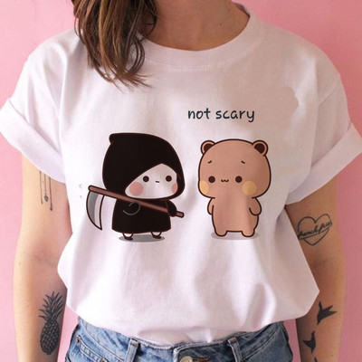 Tricou cu desene animate ursuleț panda Bubu și Dudu Tricouri drăguțe 100% bumbac Tricouri scurte O-Gât Kawaii Topuri mâneci Fete Print Ullzang Casual