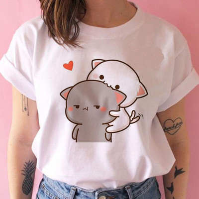 Tricou cu desene animate ursuleț panda Bubu și Dudu Tricouri drăguțe 100% bumbac Tricouri scurte O-Gât Kawaii Topuri mâneci Fete Print Ullzang Casual