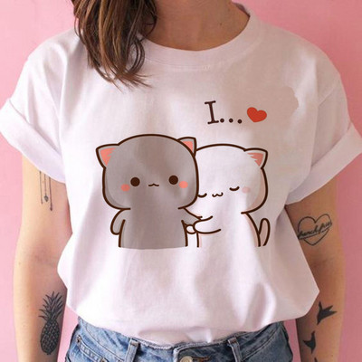 Tricou cu desene animate ursuleț panda Bubu și Dudu Tricouri drăguțe 100% bumbac Tricouri scurte O-Gât Kawaii Topuri mâneci Fete Print Ullzang Casual