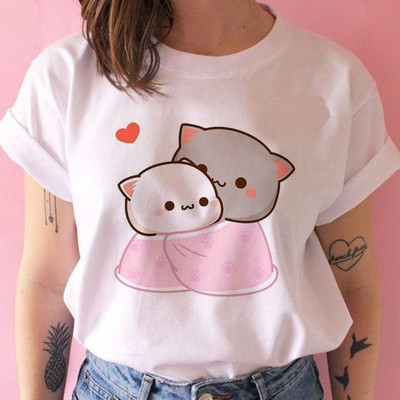 Tricou cu desene animate ursuleț panda Bubu și Dudu Tricouri drăguțe 100% bumbac Tricouri scurte O-Gât Kawaii Topuri mâneci Fete Print Ullzang Casual