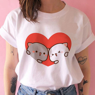 Tricou cu desene animate ursuleț panda Bubu și Dudu Tricouri drăguțe 100% bumbac Tricouri scurte O-Gât Kawaii Topuri mâneci Fete Print Ullzang Casual