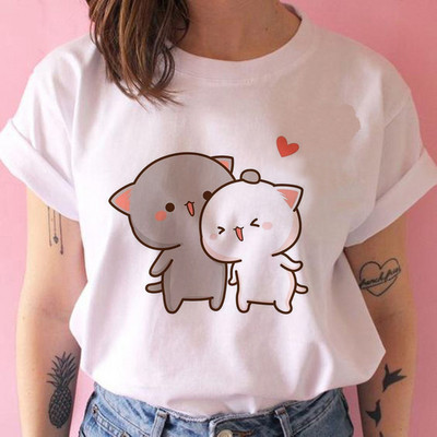 Tricou cu desene animate ursuleț panda Bubu și Dudu Tricouri drăguțe 100% bumbac Tricouri scurte O-Gât Kawaii Topuri mâneci Fete Print Ullzang Casual