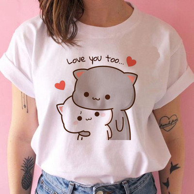 Tricou cu desene animate ursuleț panda Bubu și Dudu Tricouri drăguțe 100% bumbac Tricouri scurte O-Gât Kawaii Topuri mâneci Fete Print Ullzang Casual