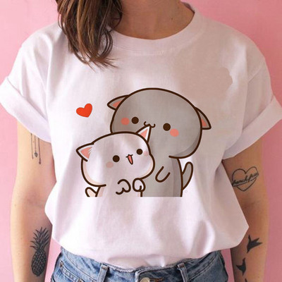 Tricou cu desene animate ursuleț panda Bubu și Dudu Tricouri drăguțe 100% bumbac Tricouri scurte O-Gât Kawaii Topuri mâneci Fete Print Ullzang Casual